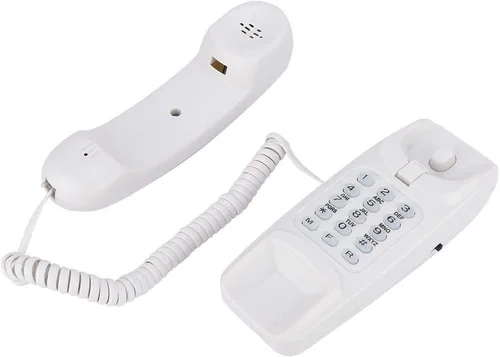 Vista 6 de Teléfono fijo con cable, teléfono de pared con cable de escritorio para el hogar, hotel, sala de estar, oficina, línea telefónica alimentada, blanco