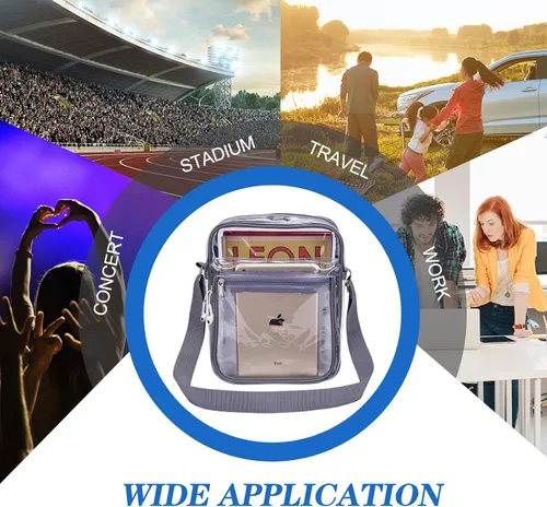 Vista 7 de USPECLARE Clear Purse Bag for Stadium Events Clear Messenger Bag for Men and Women