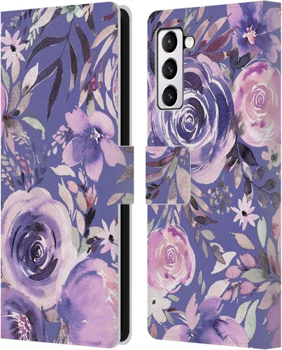 Vista 19 de Head Case Designs Officially Licensed Ninola Abstract Poppies Lilac Floral Leather Wallet Case Compatible with Samsung Galaxy A07 4G