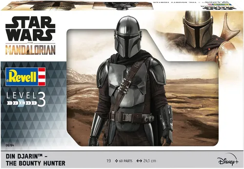 Vista 2 de Revell 06784 Star Wars: The Mandalorian Din Djarin™ - The Bounty Hunter - Kit de modelo de plástico sin construir y sin pintar a escala 1:9 con base