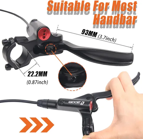 Vista 4 de BUCKLOS Zoom MTB Juego de Frenos de Disco Hidráulicos de 4 Pistones, Palanca de Freno Hidráulica de Aleación de Aluminio para Bicicleta de Montaña