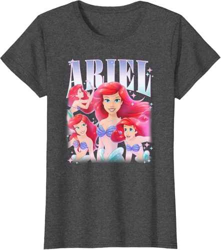 Vista 5 de Disney Camiseta de la princesa Ariel de la Sirenita Multi Pose, Negro