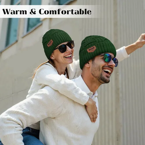 Vista 78 de Loritta Gorro de invierno cálido de punto grueso y holgado para hombre