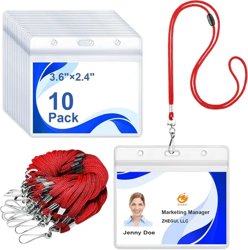 Vista 9 de Paquete de 100 cordones para tarjetas de identificación con soporte Breakaway Negro