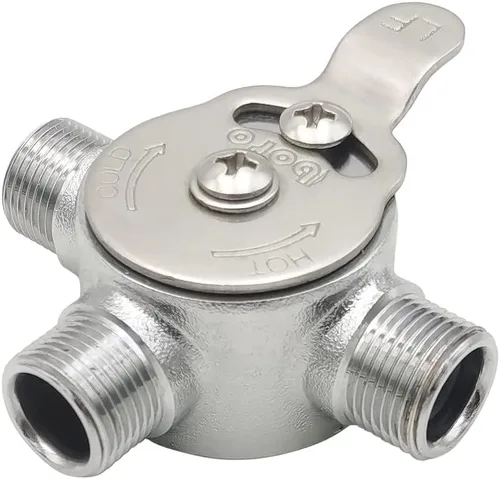 Vista 5 de HYDRO MASTER Válvula mezcladora de agua mecánica, Válvula de templado termostática, Construcción de latón sin plomo, Conexiones de compresión de 3/8