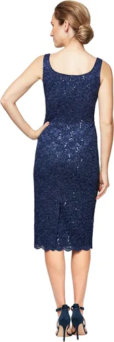 Vista 4 de Alex Evenings Vestido tipo chaqueta de encaje de talla grande para mujer