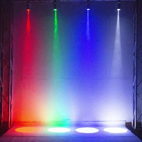 Vista 5 de la bola del disco de 12w RGBW enciende la luz de la bola del espejo, luces del punto del punto del disco del proyector de Pinpoint Dj Pinspot DMX