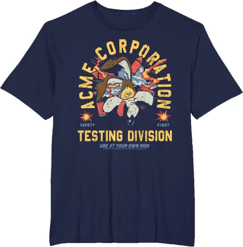 Vista 16 de Looney Tunes Wile E. Coyote Acme Co. Camiseta de la División de Pruebas Negro