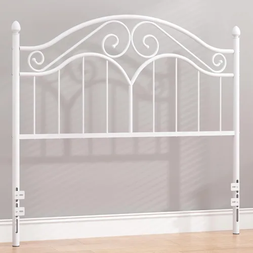 Vista 10 de Elephance - Cabecero para estructura de cama de tamaño completo, cabecero de plataforma vintage solo de metal, altura ajustable, resistente y Negro