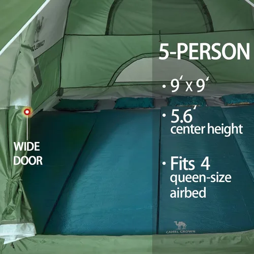 Vista 7 de CAMEL CROWN 4/6 Person Tent Waterproof Lightweight Portable Backpacking Tent for Outdoor Camping Hiking