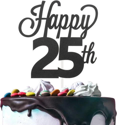 Vista 37 de LINGTEER - Decoración para pastel con texto "Happy Birthday 100", color negro