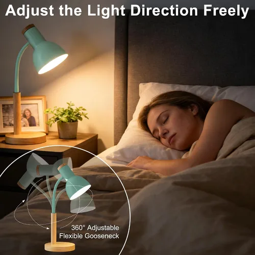 Vista 5 de WLHONG Lámpara de escritorio LED, lámparas de mesa modernas, 3 modos de color, luz de lectura que cuida los ojos, luz de escritorio con cuello