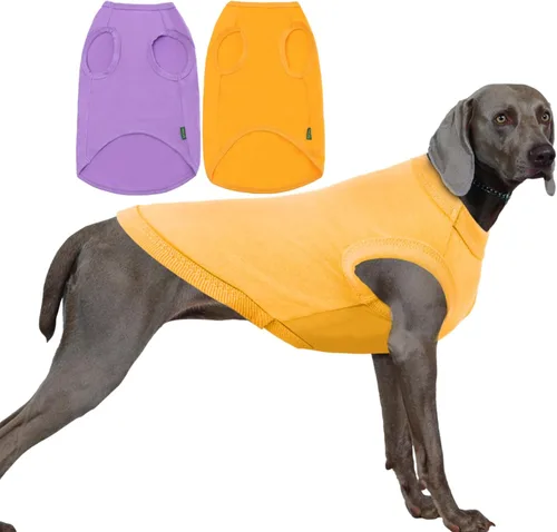 Vista 30 de Camisas Lisas para Perros, Ropa Sólida para Perros, Camiseta Ligera Elástica, Sin Mangas Blanca para Cachorros Chihuahua Gatos Disfraces Pequeños