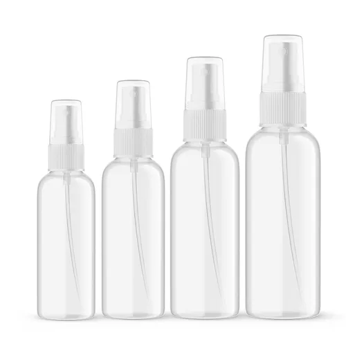 Vista 8 de SEVENHEAD Botella atomizadora de aceite esencial de plástico de 2.0 fl oz, 2 onzas, tres colores, transparente, blanco, ámbar, botella pequeña