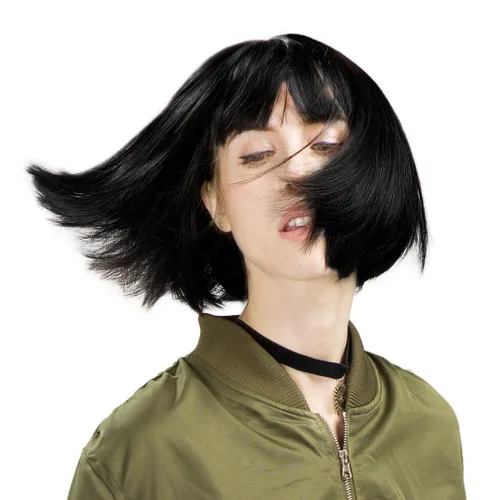 Vista 6 de REECHO peluca corta con flequillo, de cabello sintético, para cosplay, para mujeres