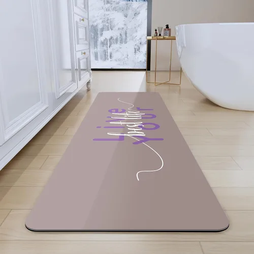 Vista 75 de Tapetes de baño antideslizantes de secado rápido, tapetes de baño de goma súper absorbentes para debajo de la puerta, tapetes de baño para baño, Azul