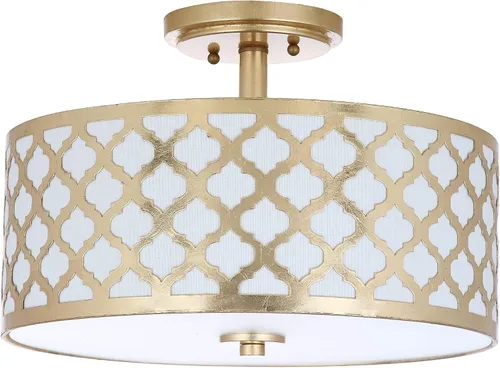 Vista 6 de SAFAVIEH Colección Kora Quatrefoil 3 - Lámpara empotrada de 15" Dorado