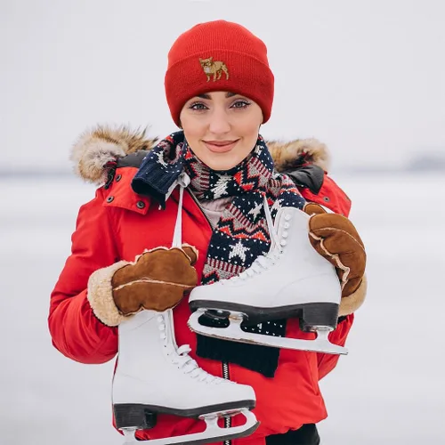 Vista 3 de Gorros personalizados para hombres, Bulldog francés bordado, sombreros de invierno para mujeres, gorra de cráneo de acrílico, 1