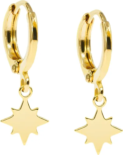 Vista 17 de 14K Gold Clasp Closure Dangle Earrings, Trendy Hoop with Charm, Huggie Hoop Earrings, Hypoallergenic Nickel Free Earrings, Lightweight Huggies for