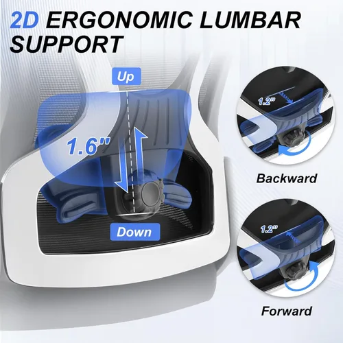 Vista 5 de Silla de oficina ergonómica de 750 libras, sillas de oficina grandes y altas mejoradas para personas pesadas, silla de escritorio de malla