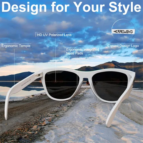 Vista 41 de ROCKNIGHT HD Polarized UV400 Protection Anti Glare Sunglasses TR90 Frame Lightweight Beach Driving