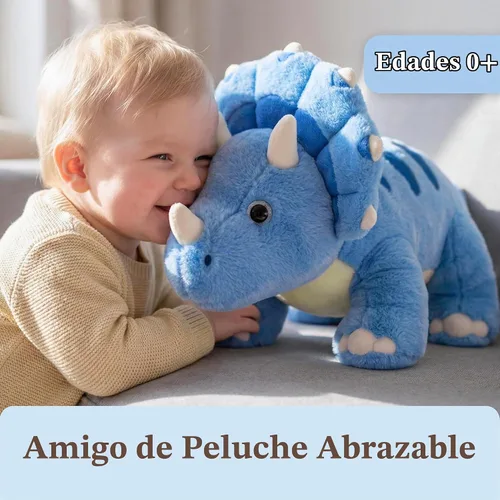 Vista 4 de IKASA Peluche de dinosaurio Triceratops grande de 18 pulgadas, juguete