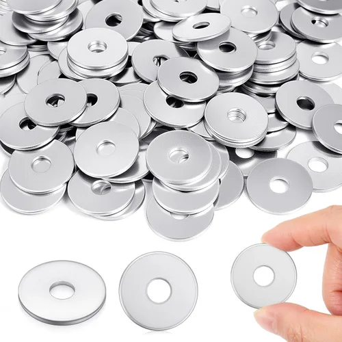 Vista 17 de Yaocom 200 Pieces 1/4" x 1-1/4" Zinc Fender Washers Thickness 1mm Fender Washers for Wood and Wet Environment