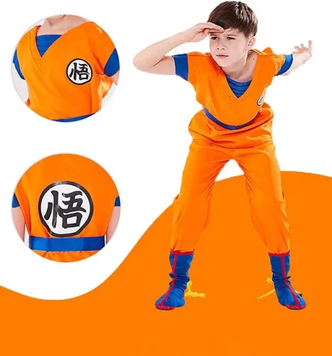 Vista 6 de KONLIYU Disfraz de cosplay para niños, trajes de anime para Halloween, conjunto de ropa de vestir