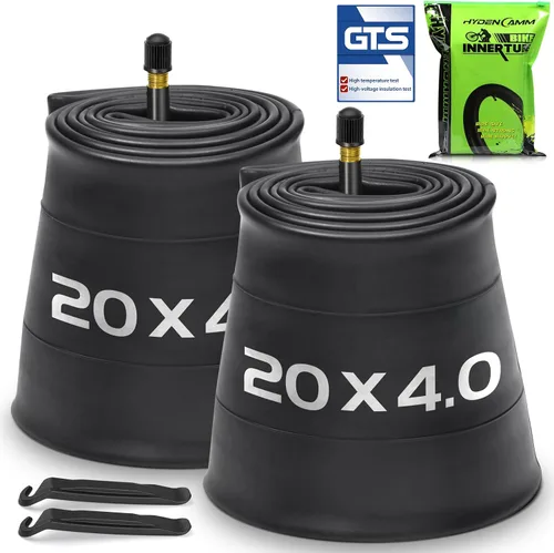 Vista 9 de 1/2/4 Pack 20x4 26x4.0 Fat Bike Tube with AV 32mm Schrader Valve, Premium Butyl Rubber Fat Tire Bike Tubes with Tire Levers, 20, 26x3.5-4.5 Bike