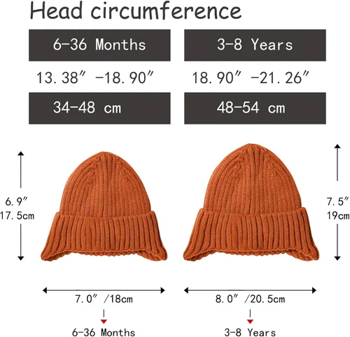 Vista 5 de MaxNova Gorro de invierno para bebé, gorro de punto con orejeras para niños y niñas de 0 a 8 años