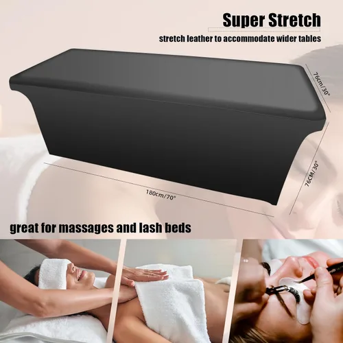 Vista 3 de Funda de Cama de Pestañas Limpiable de Cuero PU para Mesa de Masaje, Funda de Cama de Spa Impermeable y Reutilizable, Libre de Olor y de Alta