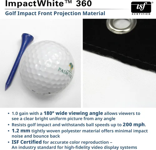 Vista 5 de Elite Screens - Pantalla de impacto de golf de 9.8 x 8 pies con ojales, pantalla de proyección multideporte para simuladores de golf en casa