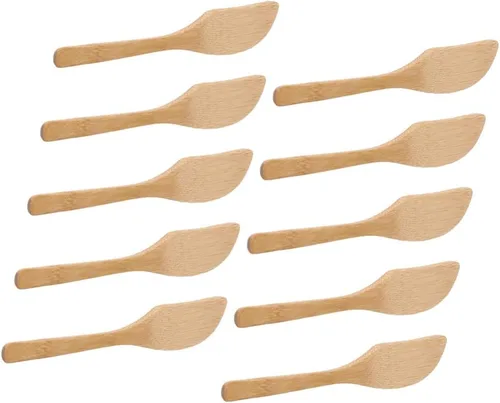 Vista 8 de Cuchillo de mantequilla de madera natural, espátula, herramienta de cocina de bambú, panadería, pastel, mermelada, mantequilla esparcidora