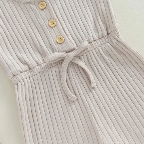 Vista 55 de Traje de verano para niña pequeña, de manga corta, acanalado, overol liso, pantalones cortos, ropa para recién nacidos