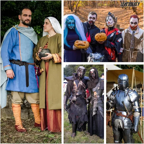 Vista 7 de Riñonera de cuero medieval y funda de espada renacentista para caballero Halloween Cosplay