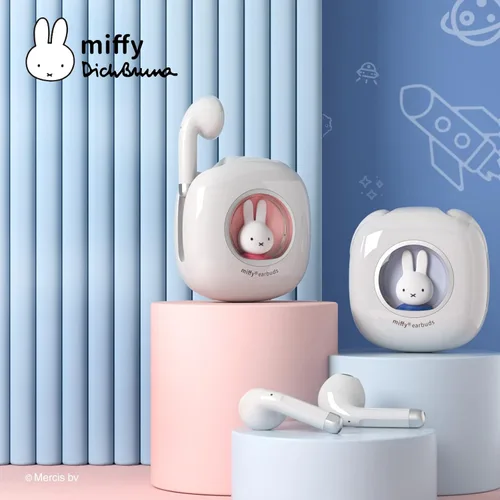 Vista 5 de Auriculares Miffy Bluetooth Inalámbricos (Azul), Auriculares con Cascos IPX5 Resistente al Agua