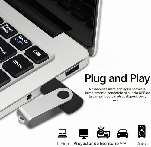Vista 3 de Aiibe Paquete de 2 unidades flash USB de 8 GB, unidades flash USB 2.0 USB 2.0, unidades de memoria con cremallera a granel (negro)