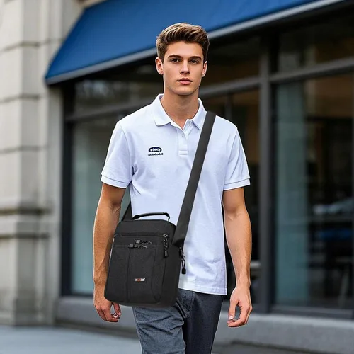 Vista 7 de KL928 Bolsa de mensajero para hombre Bolso cruzado de hombro, bolsa de viaje para hombre, bolso casual para trabajo y negocios