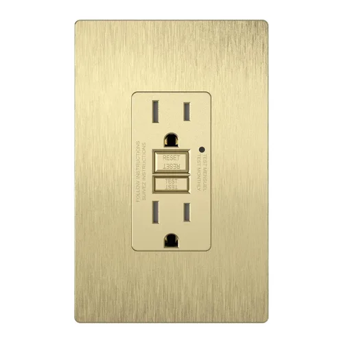 Vista 25 de LIDER GFCI Outlet 15Amp, autocomprobación resistente a manipulaciones Dorado