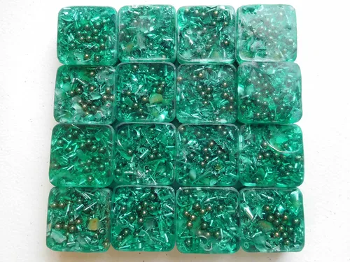 Vista 6 de 2 Mini Cubo Transparente Verde Torre Busters Cristal Orgón (2 Verde Transparente)