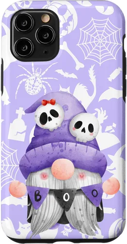 Vista 27 de iPhone 16 Boo Gnome Halloween Purple Spooky Creepy Cute Watercolor Case