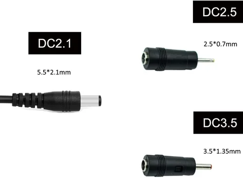 Vista 3 de 12/24V Adaptador de corriente para encendedor de cigarrillos de coche - Cable de extensión con enchufe macho y botón de interruptor para DC 5.5mm x