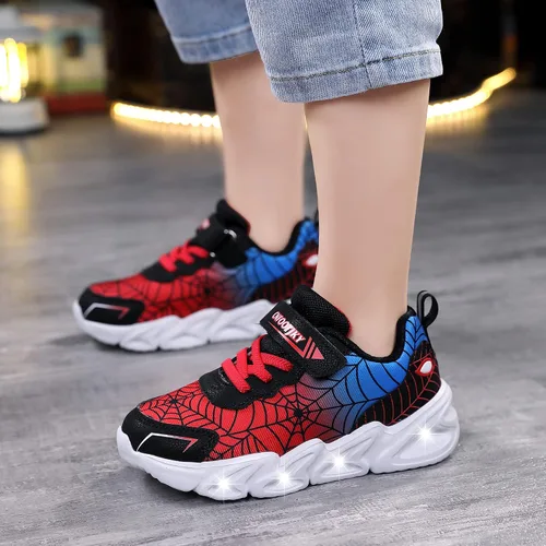 Vista 4 de Zapatos ligeros con luces LED intermitentes de malla transpirable para caminar para niños pequeños y niños pequeños