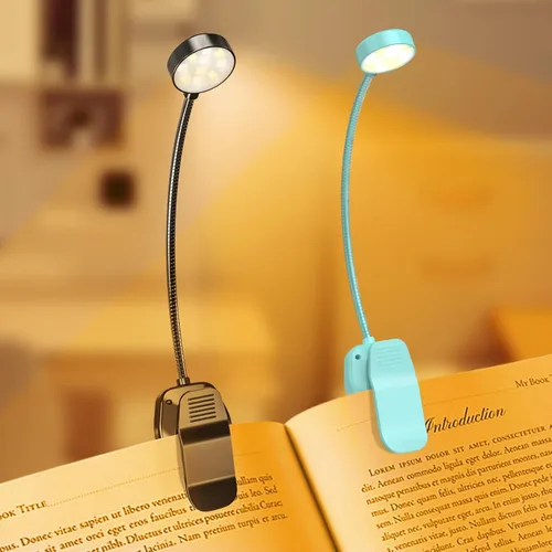 Vista 14 de KTEBO Luz de libro recargable para leer en la cama, lámpara de lectura de 1 Negro