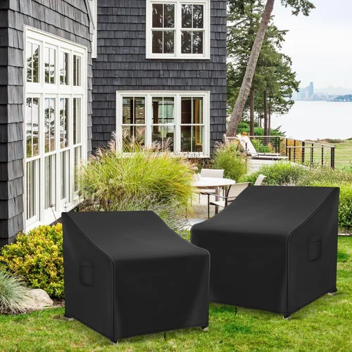 Vista 7 de Richwon Fundas impermeables para muebles de patio para sillas, fundas para sillas de césped al aire libre, paquete de 2, fundas para sillas de patio