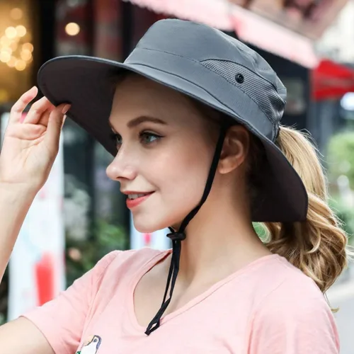 Vista 6 de Gorra FPS 50+ de ala ancha impermeable con protección UV para mujer