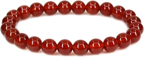 Vista 22 de Keleny Gem - Pulsera elástica de piedras semipreciosas con cuentas redondas de 8 mm, 7 pulgadas, unisex Ágata de encaje azul de grado A