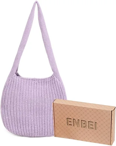 Vista 3 de ENBEI Bolsos de hombro para mujer Bolsos de ganchillo Bolso de punto grande Bolso de mano estético para la escuela lindo Bolsas de mano Bolsa