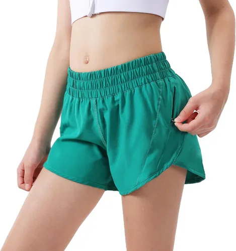 Vista 3 de Aurefin Pantalones cortos deportivos para niñas, pantalones cortos de secado rápido para niños, adolescentes y niñas, pantalones cortos deportivos