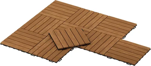 Vista 4 de Furinno FG181034 Tioman - Azulejos de madera para pavimento, natural (paquete de 10)